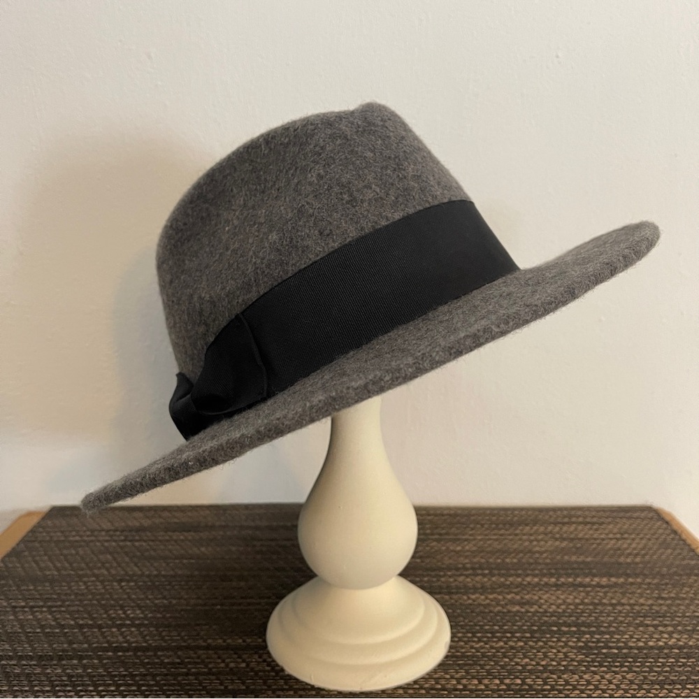 Scala Gray Wool Fedora Hat